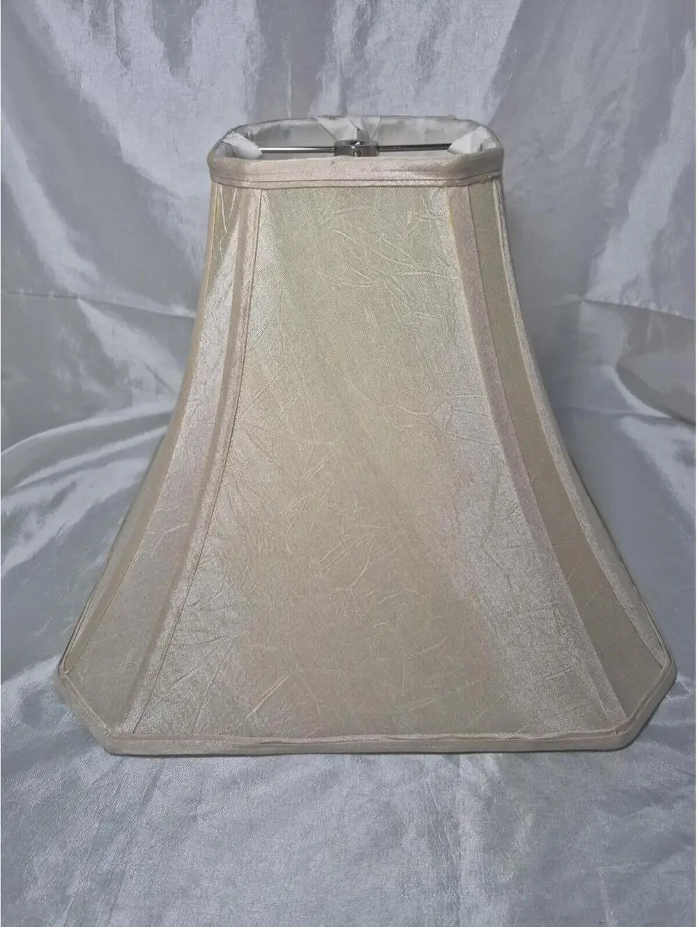 Square Bell Inverted Textured Ivory Corner Lamp Shade 13